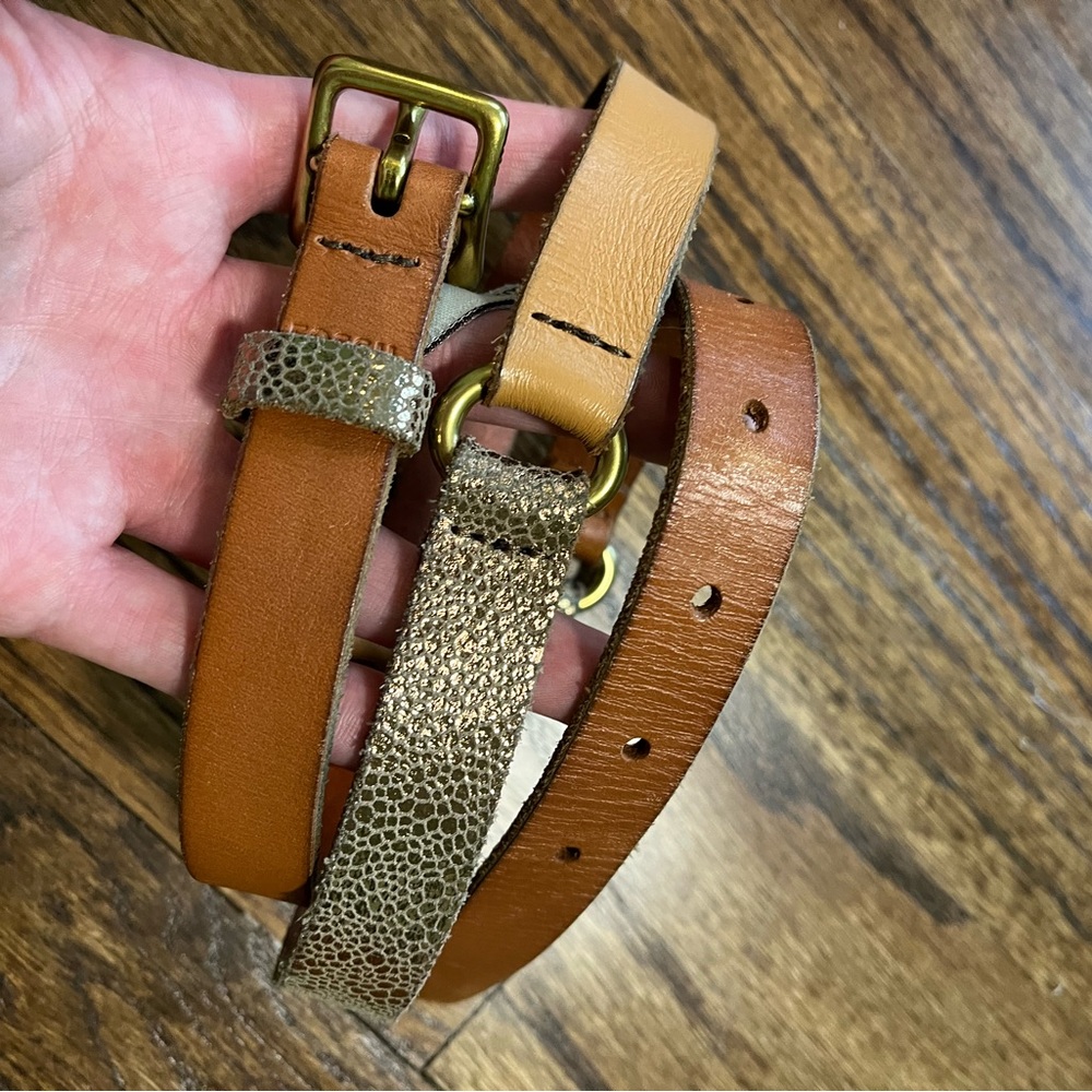 FOSSIL Leather Belt with Multiple Colors and Patterns Brown